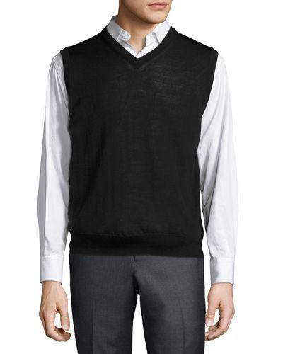 Tipped V-neck Pullover
