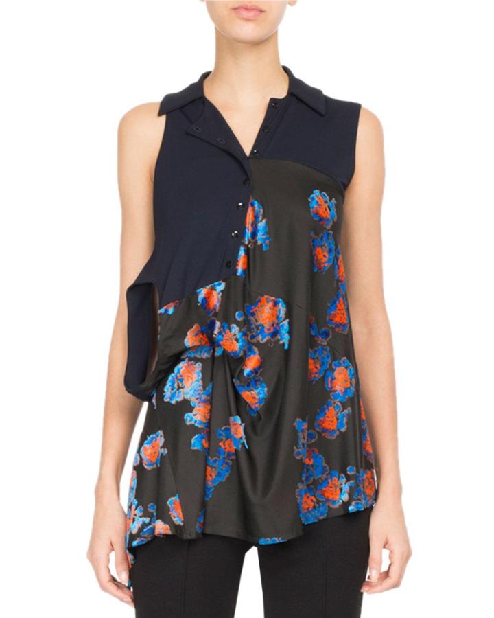 Floral Jersey Double-sleeve Top