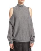 Merino Wool Cold-shoulder Pullover