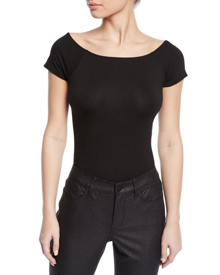 Taylor Boat-neck Cap-sleeve Bodysuit