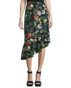 Gypsy Printed Silk Asymmetric Midi