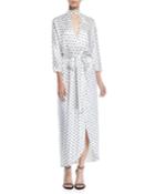 Butterfly-print Satin Faux-wrap