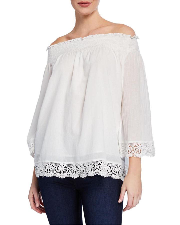 Off-the-shoulder Crochet Top