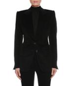 Two-button Peak-lapel Velvet Blazer