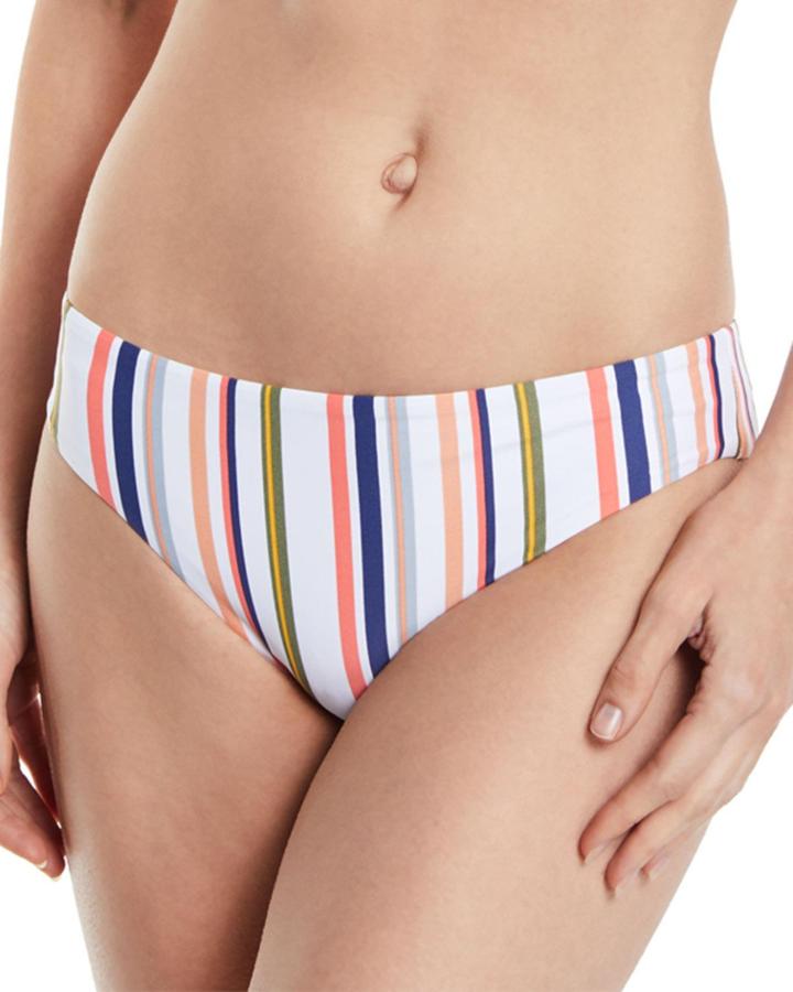 Line Up Retro Striped Hipster Swim Bikini Bottoms