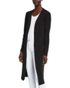 Luciana Open-front Long Cardigan With Zippers