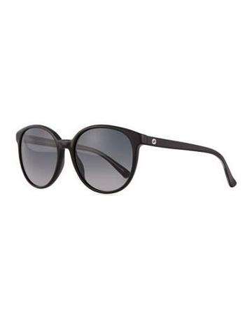 Gg-temple Round Butterfly Sunglasses, Black