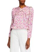 Marker Floral Devore Long-sleeve Top