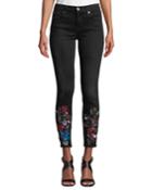 The Ankle Skinny Embroidered Jeans