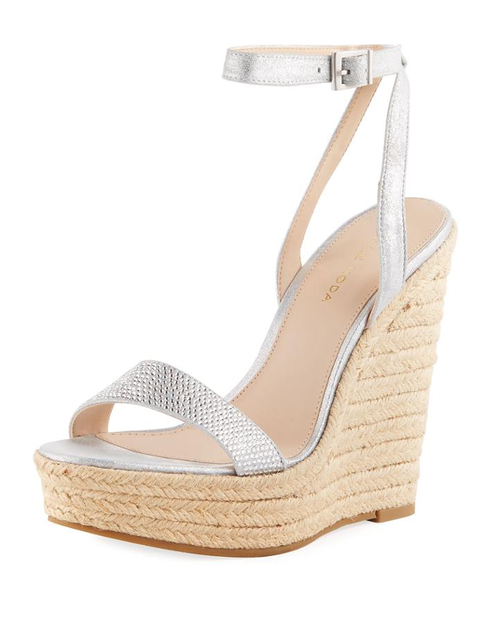 Only Metallic Suede High Wedge Espadrille