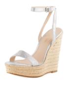 Only Metallic Suede High Wedge Espadrille