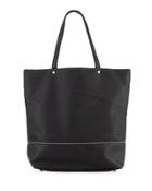 Perforated Zip-trim Tote Bag, Black