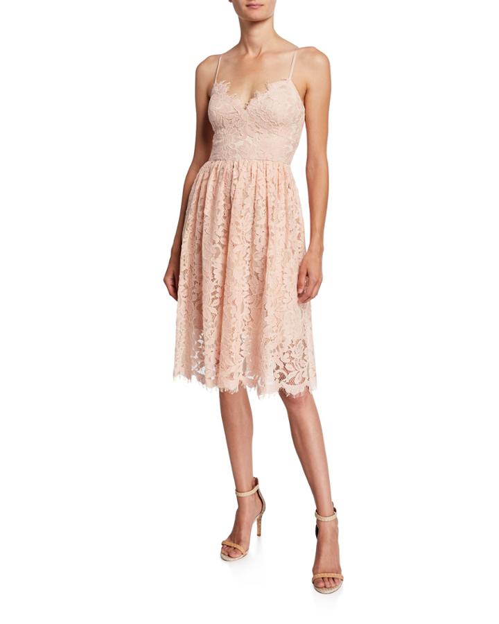 Eyelash Lace Fit-&-flare Dress