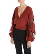 Talia Silk Wrap Top With