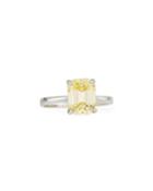 Emerald-cut Canary Solitaire Ring,
