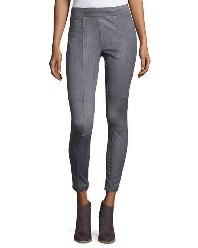 Faux-suede Pull-on Leggings,