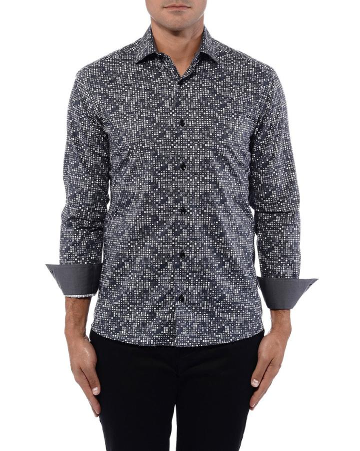 Men's Berezi Geometric Design Poplin Print