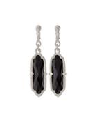 Chelsea Elongated Onyx & Sapphire Dangle Earrings