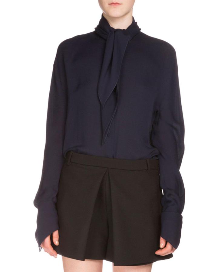 Georgette Knot Blouse, Ink