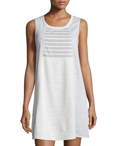 Terry Cloth Speckled Dress, Gray/white/combo