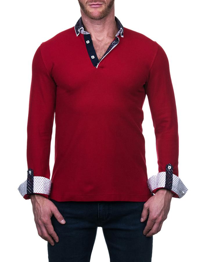 Men's Newton Polo Shirt - Dc Plaid Red
