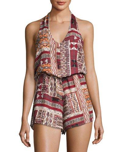 Desert Print Halter Romper,