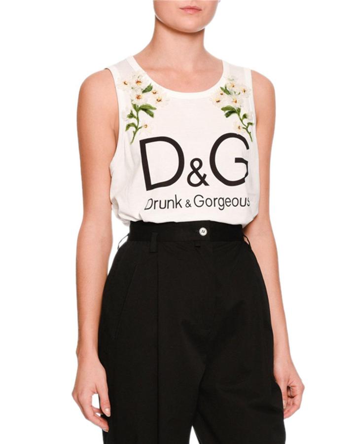 Daisy Logo Sleeveless Top, White
