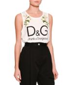 Daisy Logo Sleeveless Top, White