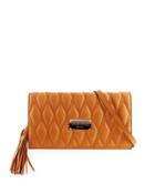 Lena D Quilted Leather Clutch Bag,