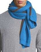 Men's Cashmere Scarf W/ Nubuck Piping