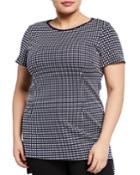 Plus Size High-low Checkered Top