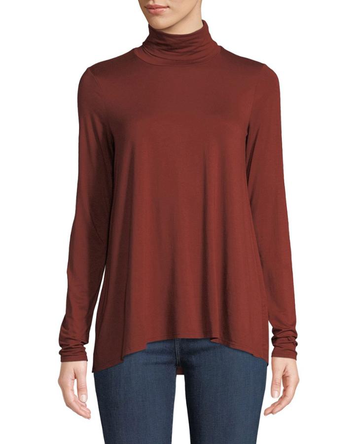 Relaxed High-low Turtleneck Tee