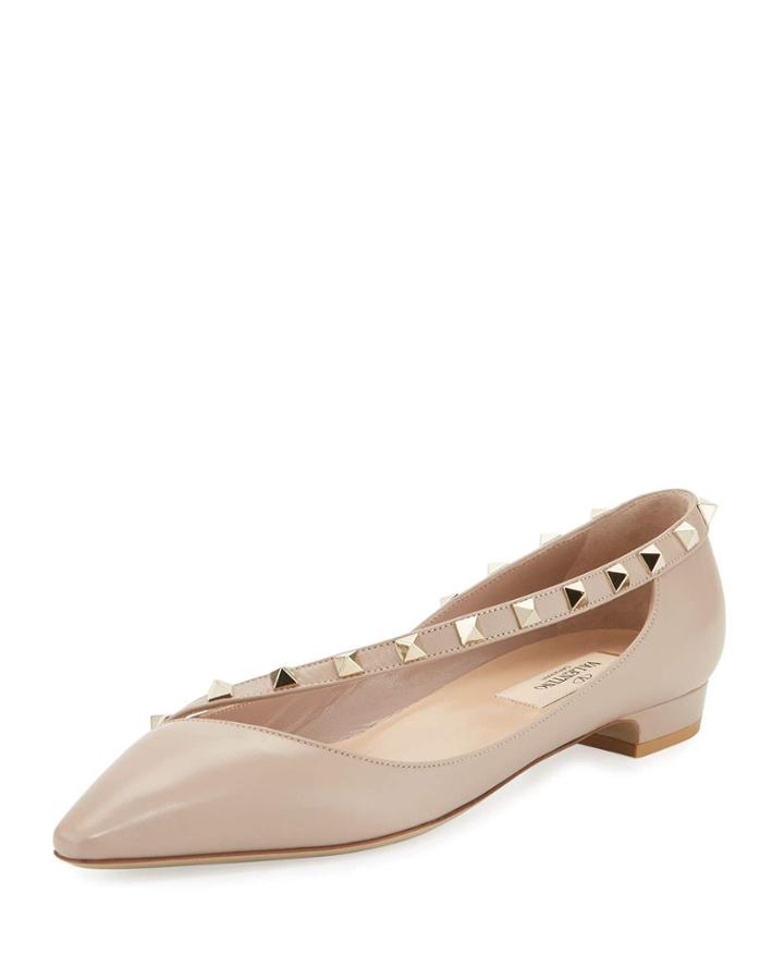 Rockstud Cross-strap Flat