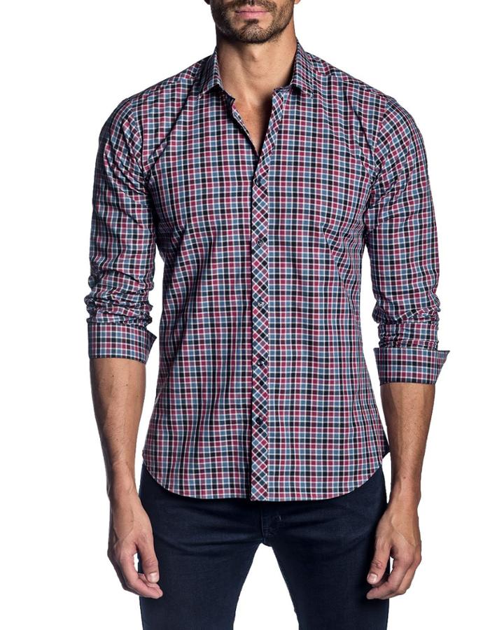 Men's Semi-fitted Tattersall Button-down