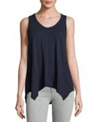 Cotton Handkerchief Tank, Navy
