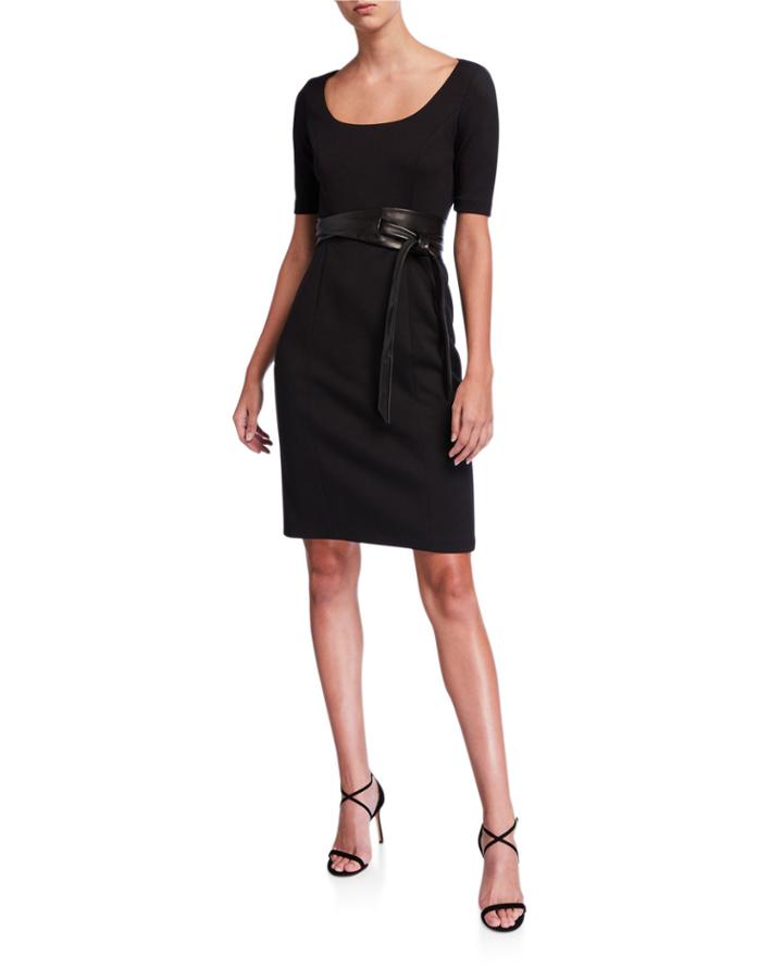 Siona Scoop-neck Short-sleeve Dress With