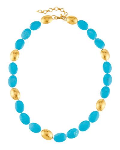 Jordan 24k Turquoise Beaded Necklace