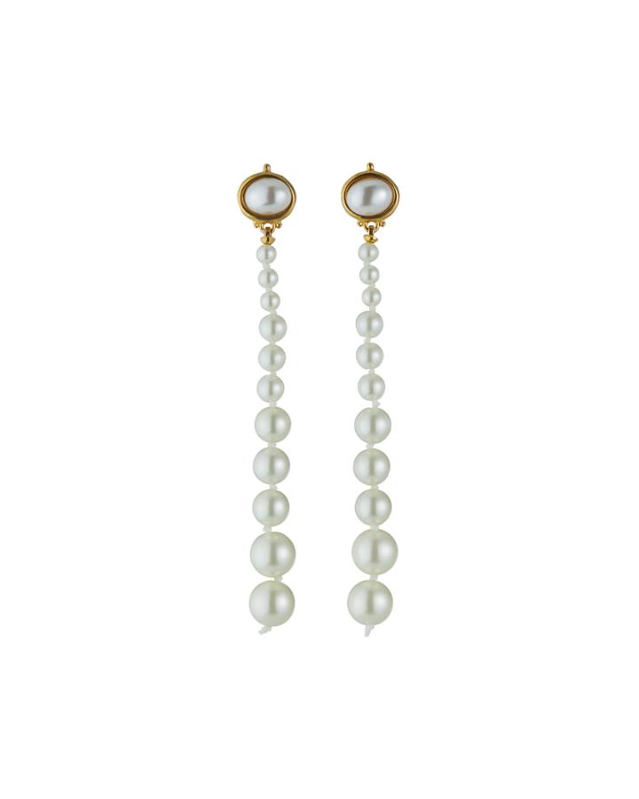 Graduated Pearly Dangle Earrings