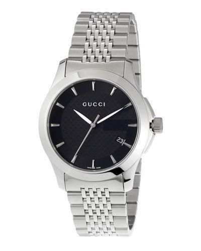 38mm G-timeless Round Bracelet Watch W/ Black Dial