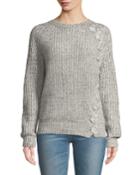 Elisa Ribbed Pullover Sweater W/braid Detail