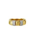 Two-tone 18k Basketweave Diamond Ring,