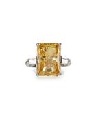 Emerald-cut Canary Crystal Cocktail Ring