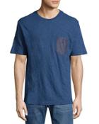 Chambray Patch-pocket Tee, Navy Blue