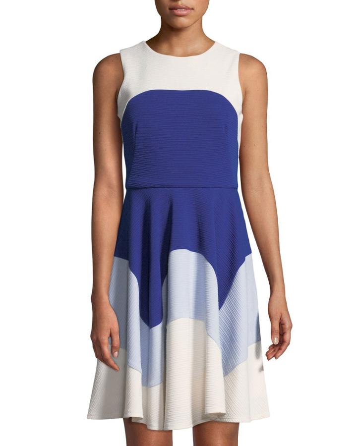 Colorblock Fit-and-flare Dress