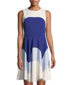 Colorblock Fit-and-flare Dress