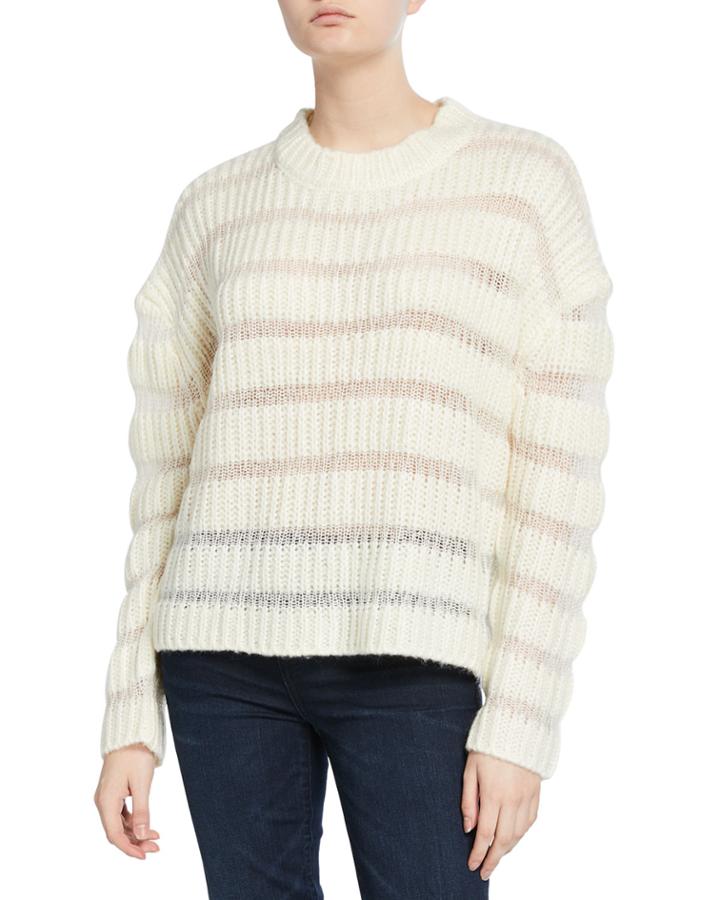 Plaited Striped Long-sleeve