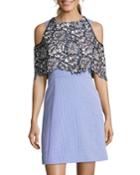Cold-shoulder Lace Popover Dress