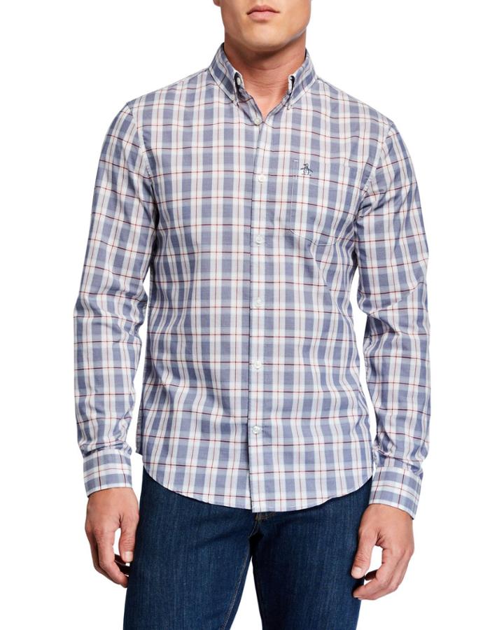 Men's Plaid Woven Long-sleeve