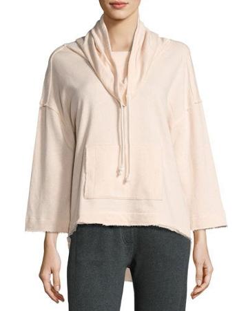 Haven Drawstring Cowl-neck Sweatshirt, Pink