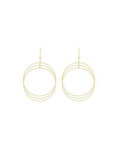 Multi-circle Drop Earrings, Golden